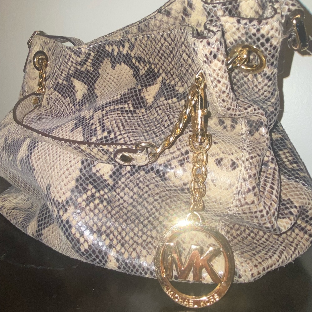 Michael Kors Python Handbag With Gold Hardware - image 3